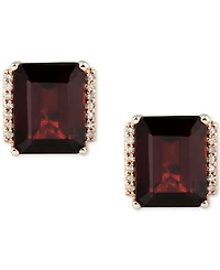 Gemstone and Diamond Accent Stud Earrings 14k Gold