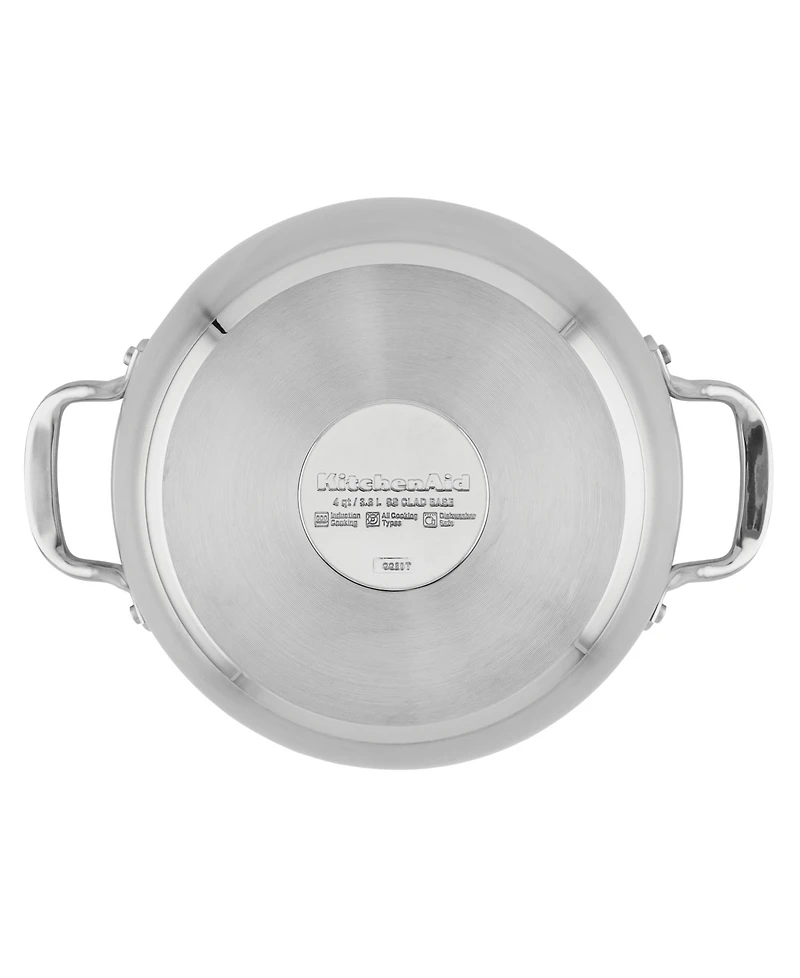 KitchenAid 3-Ply Base Stainless Steel 4 Quart Induction Casserole with Lid
