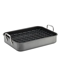 Rachael Ray Hard-Anodized Non-Stick 12" x 16" Roaster & Dual-Height Rack