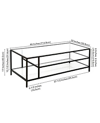 Winthrop Coffee Table with Shelves, 46" x 20"