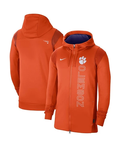 Men's Orange Clemson Tigers 2021 Sideline Performance Full-Zip Hoodie