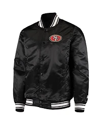 Men's Black San Francisco 49ers Locker Room Satin Varsity Full-Snap Jacket