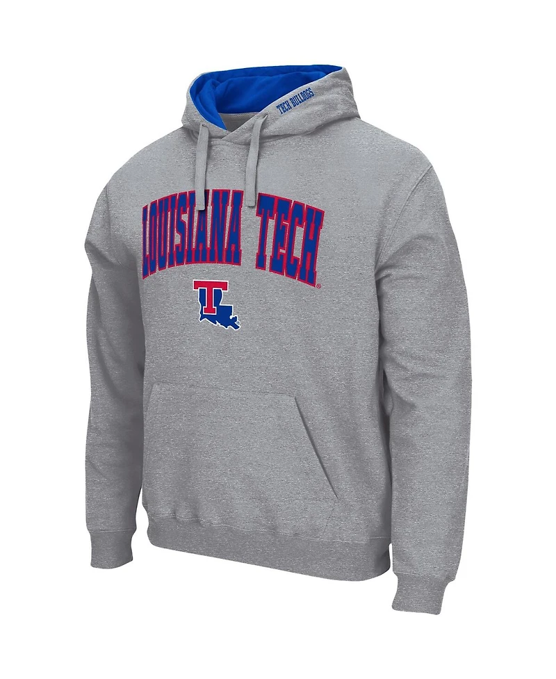 Colosseum Men's Louisiana Tech Bulldogs Arch and Logo Pullover Hoodie