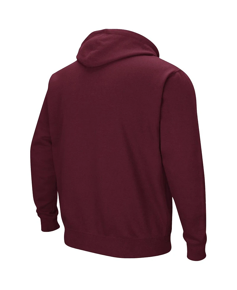 Men's Maroon Cent. Michigan Chippewas Arch and Logo Pullover Hoodie
