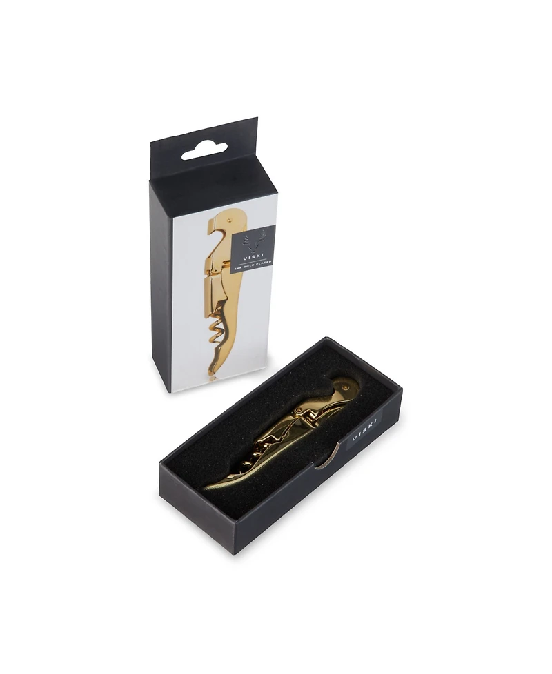 Viski 24k Gold Plated Signature Double Hinged Corkscrew