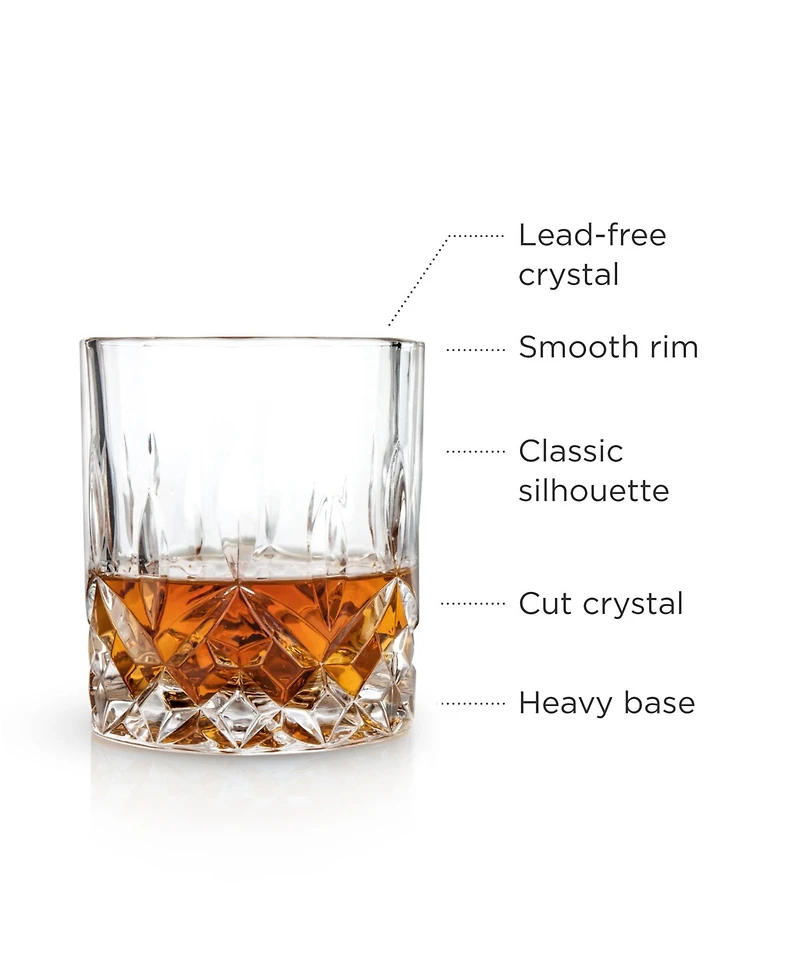 Viski Admiral Crystal Tumblers, Set of 2, 9 Oz