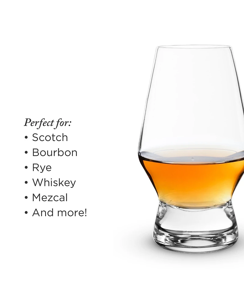 Viski Footed Crystal Scotch Glasses, Set of 2, 8 Oz