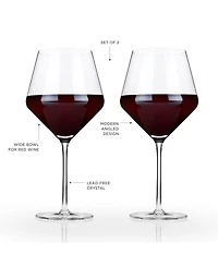 Viski Raye Angled Burgundy, Set of 2, 21 Oz