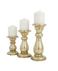 Wood French Country Candle Holder, Set of 3