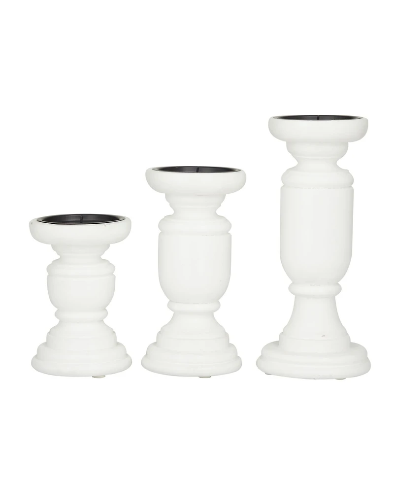 Mango Wood French Country Candle Holder, Set of 3