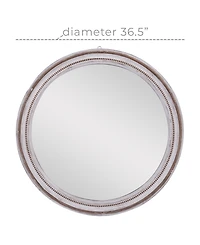 Coastal Style Wood Wall Mirror, 37" x 37"