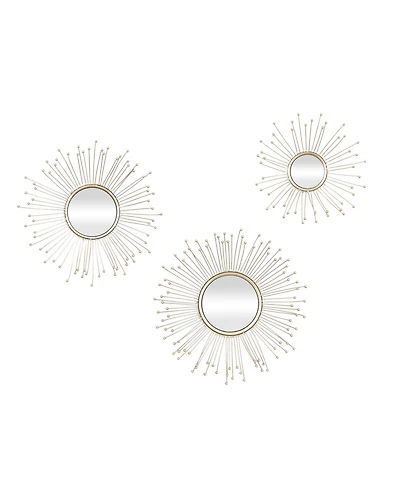 Metal Glam Wall Mirror, Set of 3