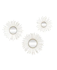 Metal Glam Wall Mirror, Set of 3