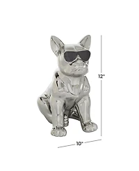 CosmoLiving by Cosmopolitan Ceramic Glam Dog Sculpture, 12" x 6"