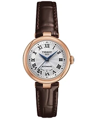 Tissot Women's Bellissima Pvd Brown Leather Strap Watch 29mm
