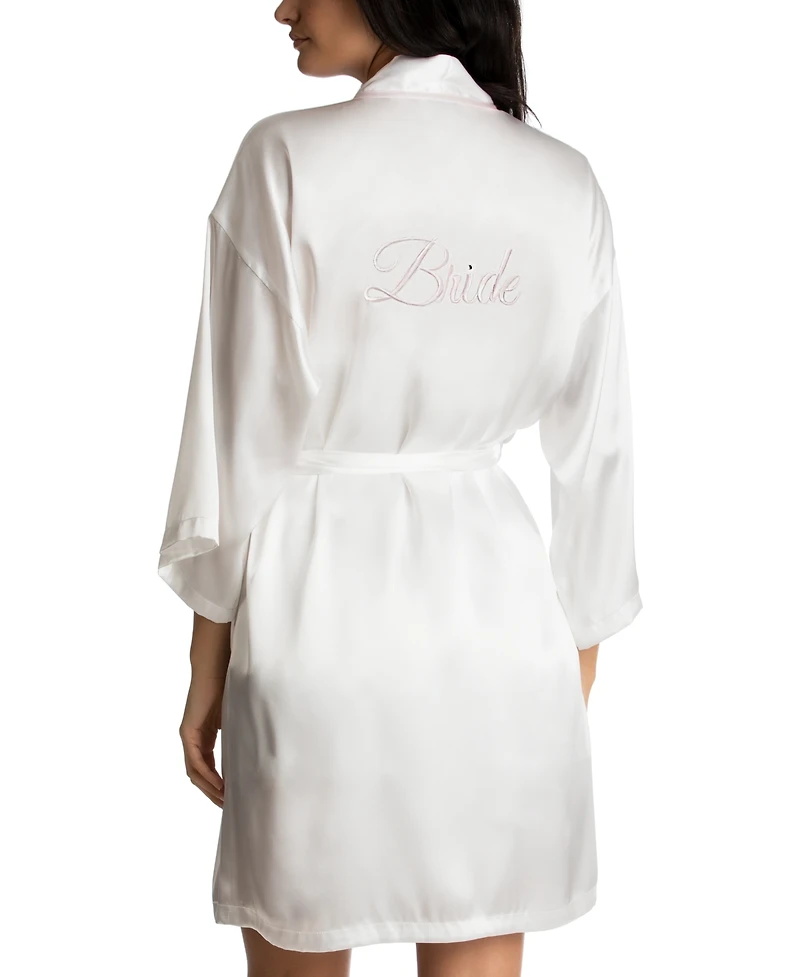 Linea Donatella Bride Satin Wrap Robe, Cami & Tap Shorts Set