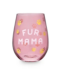 Blush Fur Mama Stemless Wine Glass