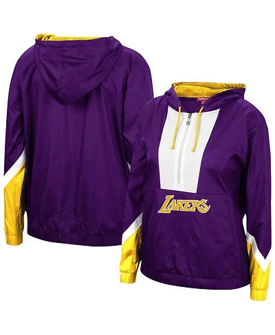 Women's Purple Los Angeles Lakers Half-Zip Windbreaker 2.0 Hoodie Jacket