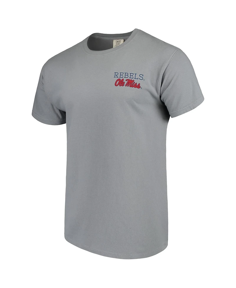 Men's Gray Ole Miss Rebels Comfort Colors Campus Scenery T-shirt