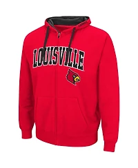 Men's Red Louisville Cardinals Big and Tall Full-Zip Hoodie