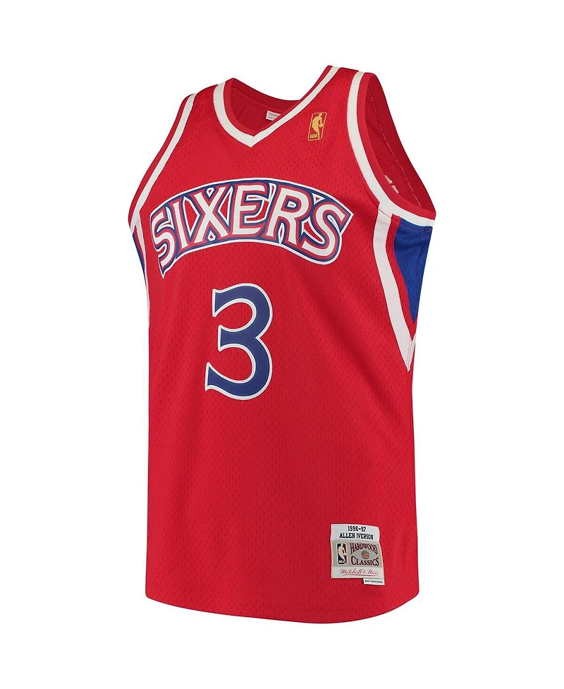 Men's Allen Iverson Red Philadelphia 76ers 1996-97 Hardwood Classics Swingman Jersey