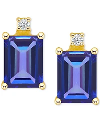 Ruby (1-3/8 ct. t.w.) & Diamond Accent Stud Earrings in 14k Gold (Also in Emerald, Tanzanite, & Sapphire)