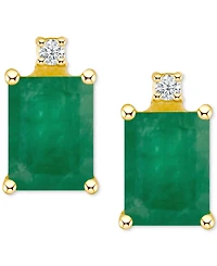 Ruby (1-3/8 ct. t.w.) & Diamond Accent Stud Earrings 14k Gold (Also Emerald, Tanzanite, Sapphire)