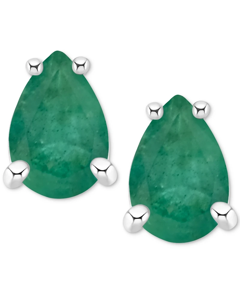 Sapphire Stud Earrings (1 ct. t.w.) 14k White Gold (Also Ruby & Emerald)