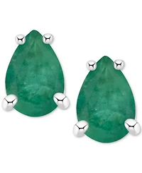Sapphire Stud Earrings (1 ct. t.w.) 14k White Gold (Also Ruby & Emerald)