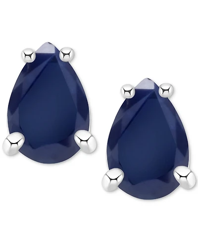 Sapphire Stud Earrings (1 ct. t.w.) 14k White Gold (Also Ruby & Emerald)