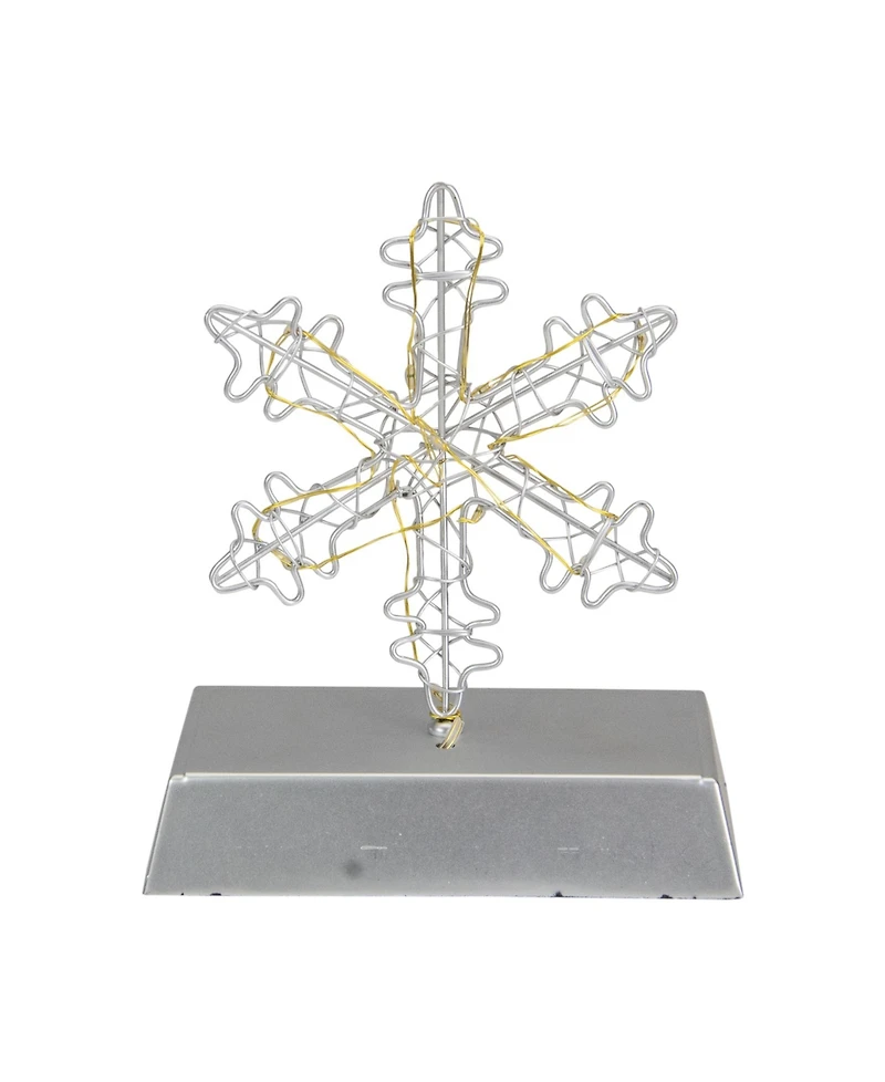 7.5" Led Lighted Wired Snowflake Christmas Stocking Holder