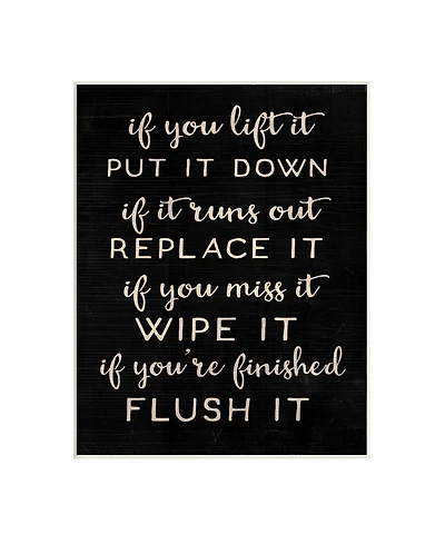 Stupell Industries Put it Down Bathroom Family Wood Texture Word Design Wall Plaque Art, 10" x 15"