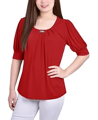 Ny Collection Petite Short Sleeve Balloon Top