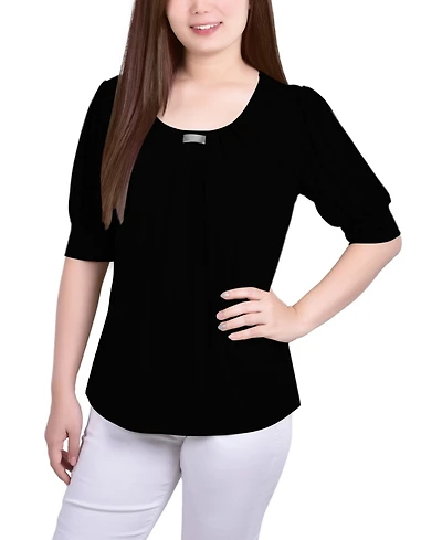 Ny Collection Petite Short Sleeve Balloon Top