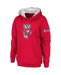 Women's Cardinal Wisconsin Badgers Big Logo Pullover Hoodie