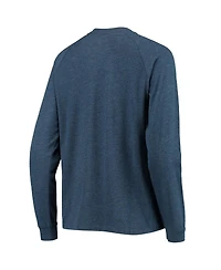 Women's Navy New England Patriots Meter Knit Long Sleeve Raglan Top and Shorts Sleep Set