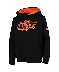 Big Boys Black Oklahoma State Cowboys Logo Pullover Hoodie