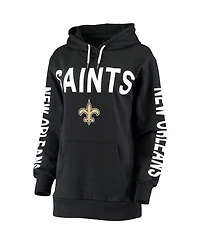 Women's Black New Orleans Saints Extra Point Pullover Hoodie