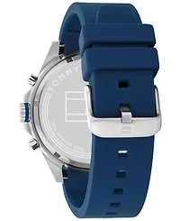 Tommy Hilfiger Men's Blue Silicone Strap Watch 44mm