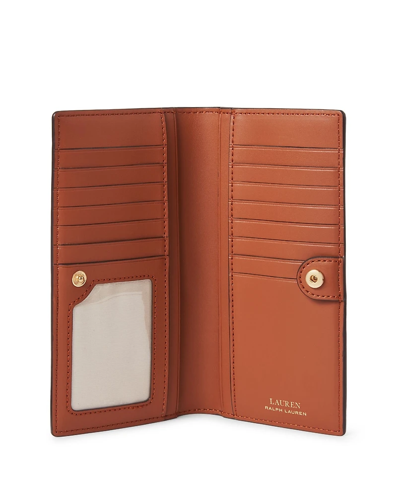 Lauren Ralph Crosshatch Leather Slim Snapped-Closure Wallet