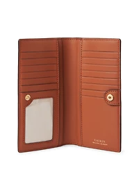 Lauren Ralph Crosshatch Leather Slim Snapped-Closure Wallet