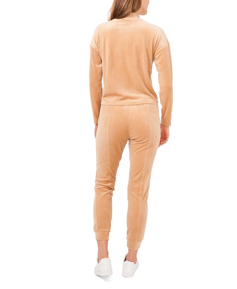1.state Women's Velour Drawstring Waist Pull on Pants