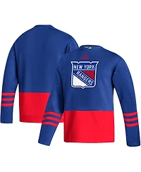 Men's Adidas Royal New York Rangers Logo Aeroready Pullover Sweater