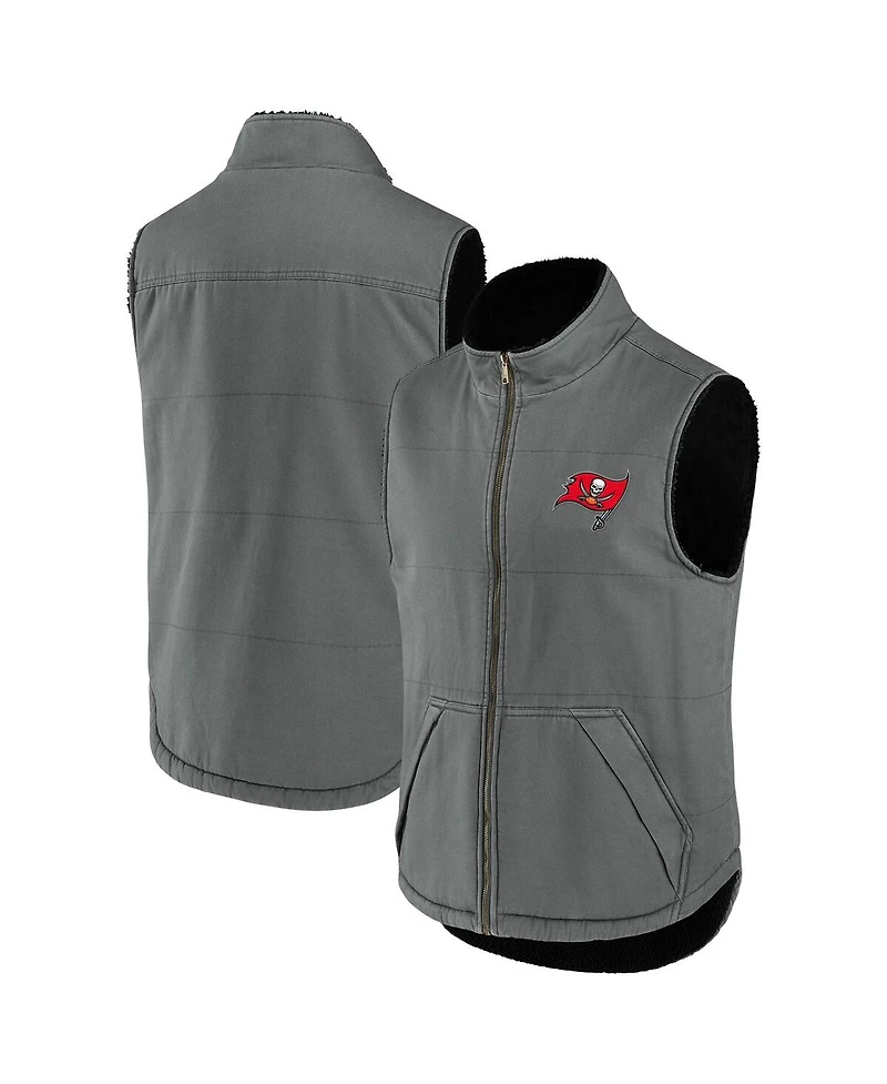 Men's Nfl X Darius Rucker Collection By Fanatics Gray Tampa Bay Buccaneers Sherpa-Lined Full-Zip Vest