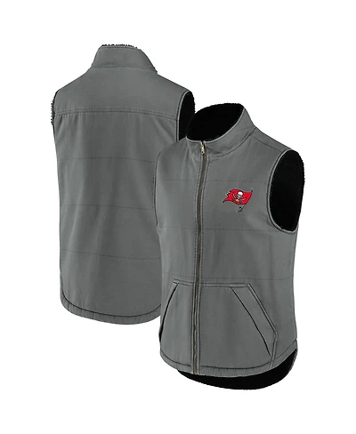Men's Nfl X Darius Rucker Collection By Fanatics Gray Tampa Bay Buccaneers Sherpa-Lined Full-Zip Vest