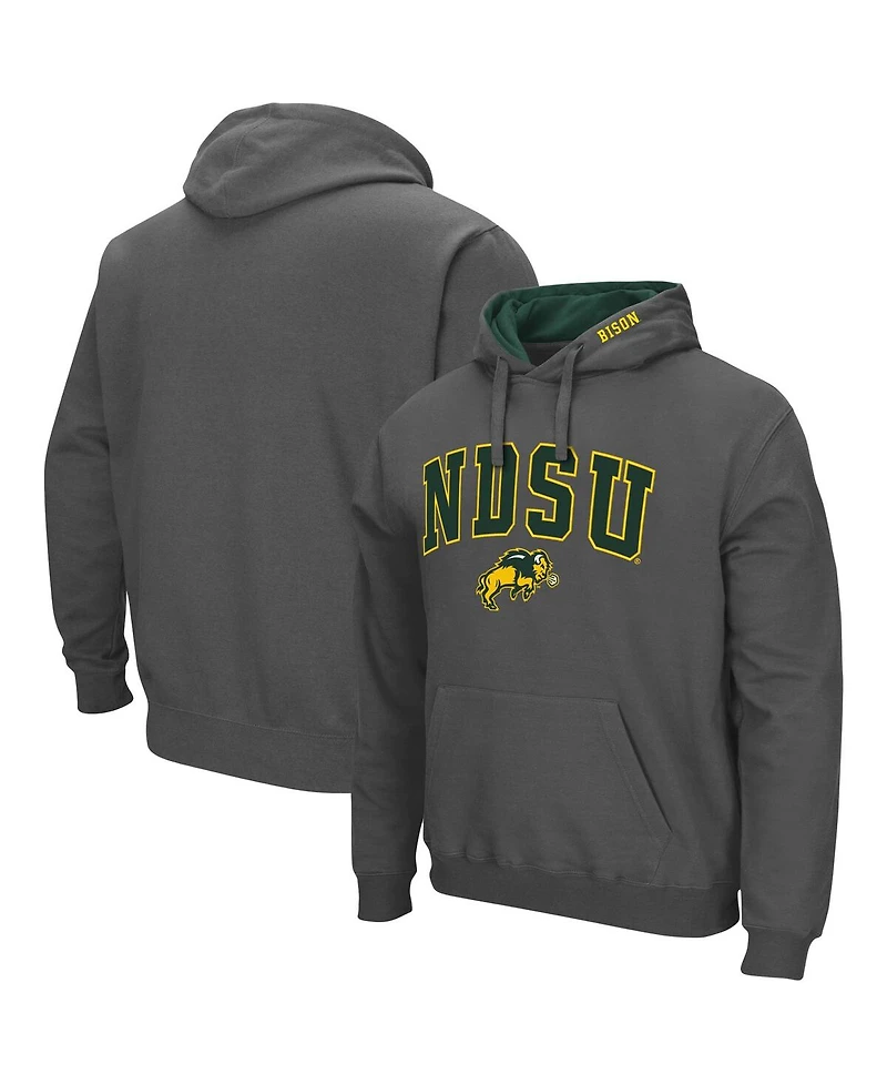Men's Colosseum Ndsu Bison Arch and Logo Pullover Hoodie