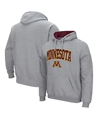 Men's Colosseum Heathered Gray Minnesota Golden Gophers Arch and Logo 3.0 Pullover Hoodie