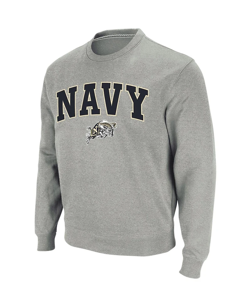 Colosseum Men's Navy Midshipmen Arch and Logo Crew Neck Sweatshirt