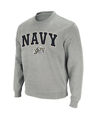 Colosseum Men's Navy Midshipmen Arch and Logo Crew Neck Sweatshirt