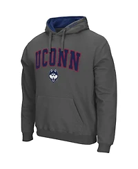 Men's Colosseum Charcoal UConn Huskies Arch and Logo 3.0 Pullover Hoodie
